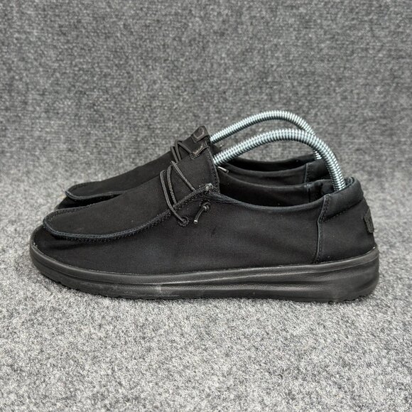 Hey Dude Wendy Slip Resistant Work Shoes Women's 9 Black Canvas Slip On Snekers - Picture 4 of 11
